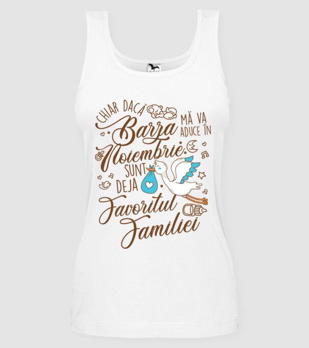 Favoritul familiei NOIEMBRIE model alb pe tricou