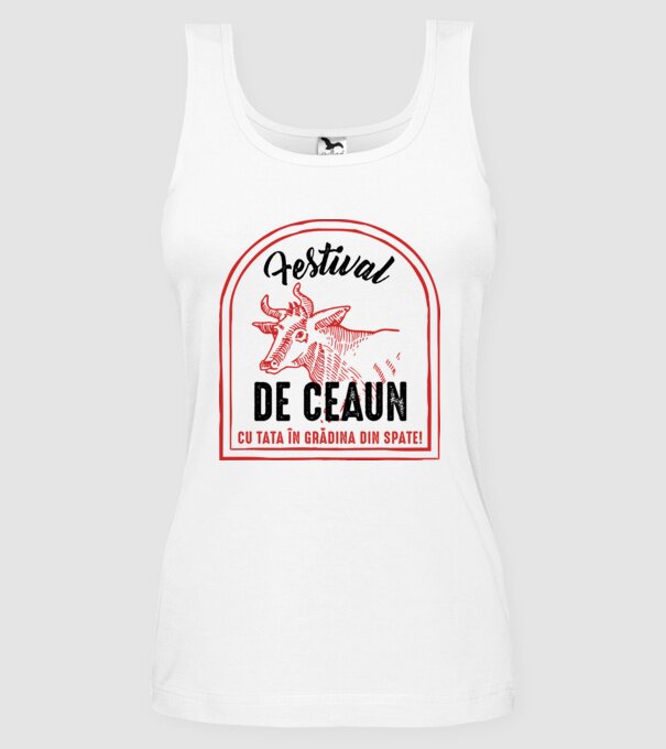 Festival de ceaun - cu tata în grădina din spate! model alb pe tricou