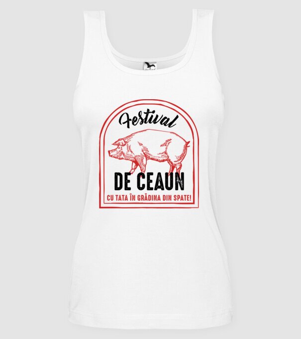 Festival de ceaun - cu tata în grădina din spate! model alb pe tricou