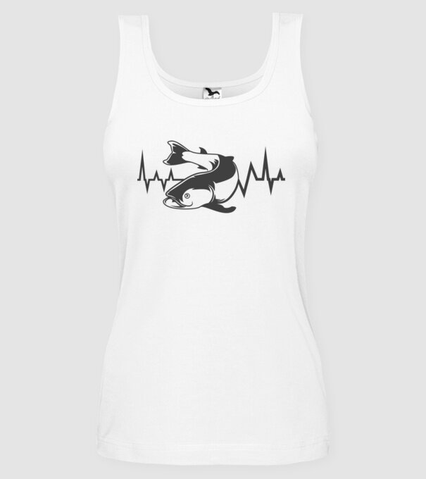 Fish model alb pe tricou