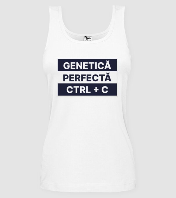 Genetică perfectă CTRL + V model alb pe tricou