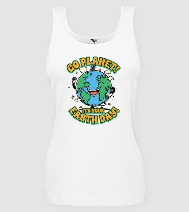 Go planet model alb pe tricou