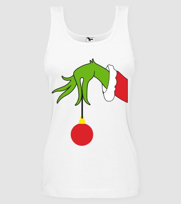 Grinch hand model alb pe tricou