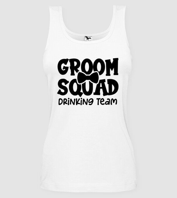 Groom Squad model alb pe tricou