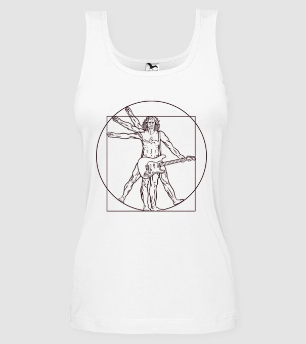 Guitar player model alb pe tricou