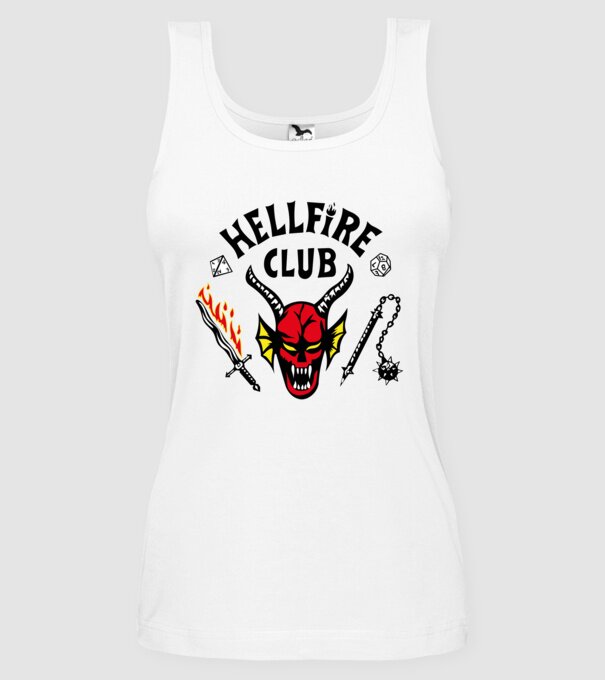 HELLFIRE CLUB model alb pe tricou