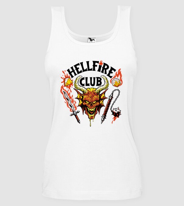 Hellfire ok model alb pe tricou