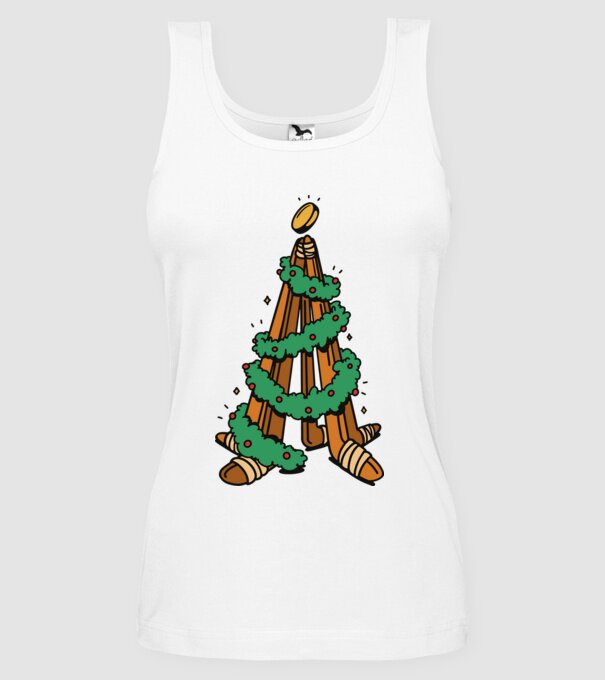 Hockey tree model alb pe tricou