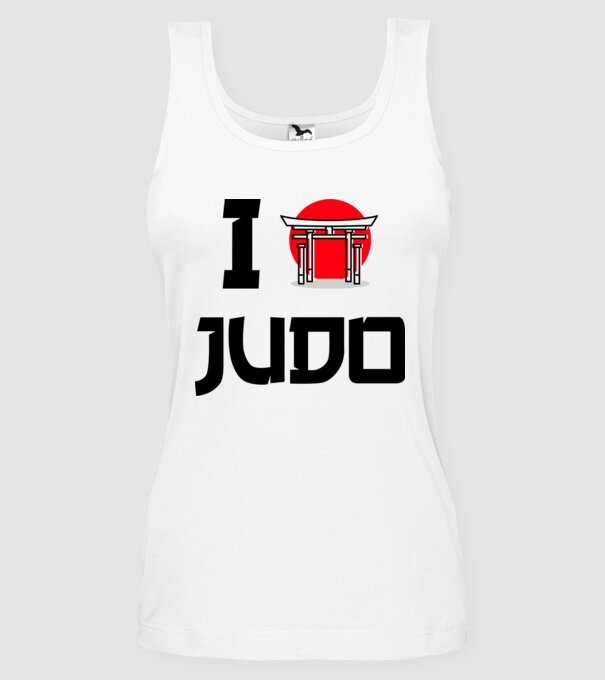 I love Judo model alb pe tricou
