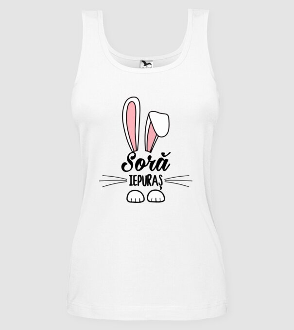 iepuraș soră model alb pe tricou
