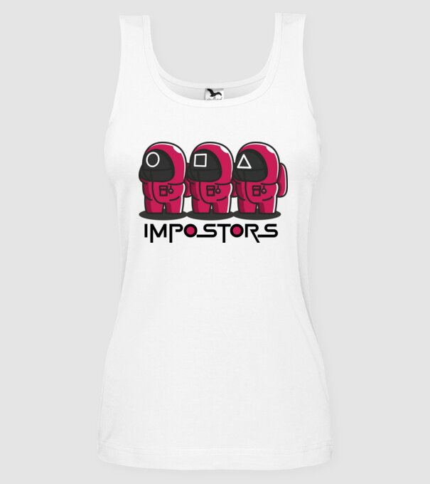 impostors squid game model alb pe tricou