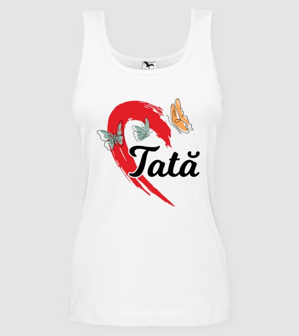 Tată model alb pe tricou