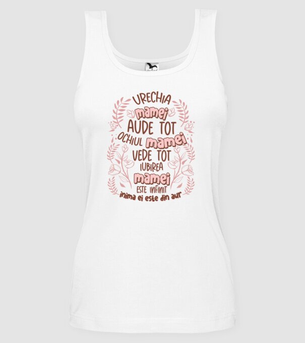 Iubirea mamei este infinit model alb pe tricou