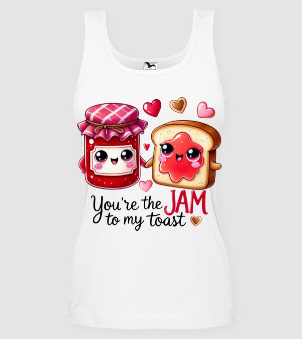 Jam to my Toast model alb pe tricou