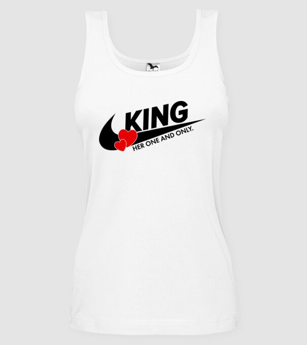 King model alb pe tricou