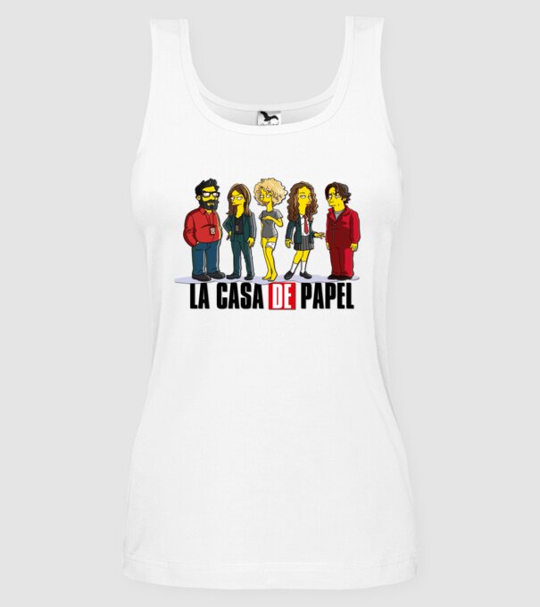 la casa de papel simpson model alb pe tricou