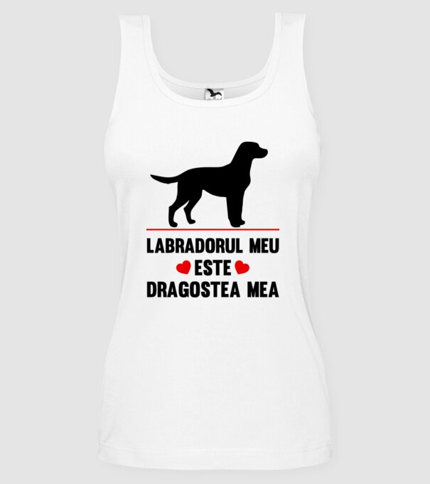 labradorul meu este dragostea mea model alb pe tricou