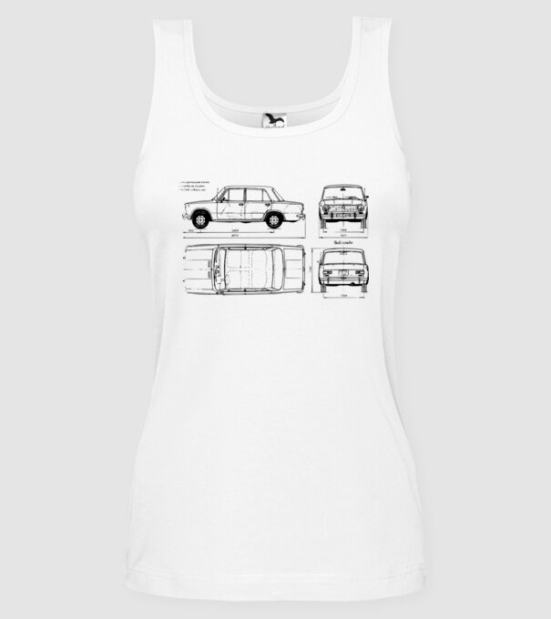 Lada model alb pe tricou