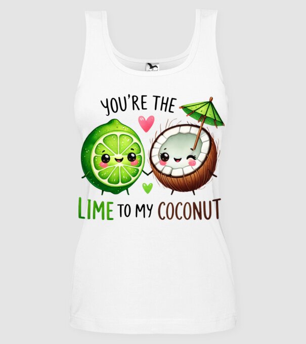 Lime to my Coconut model alb pe tricou