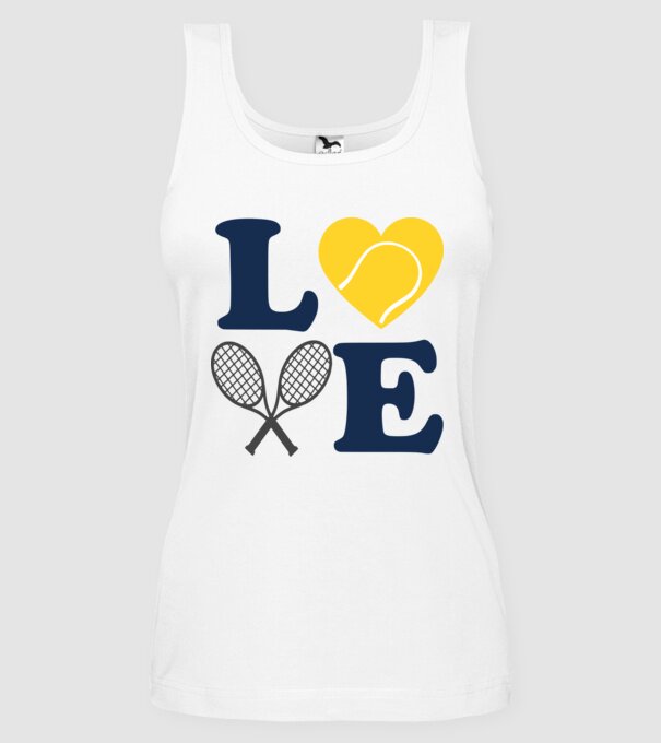 LOVE Tennis model alb pe tricou