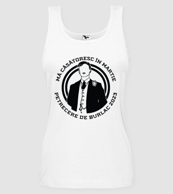 mă căsătoresc în martie - petrecere de burlac model alb pe tricou