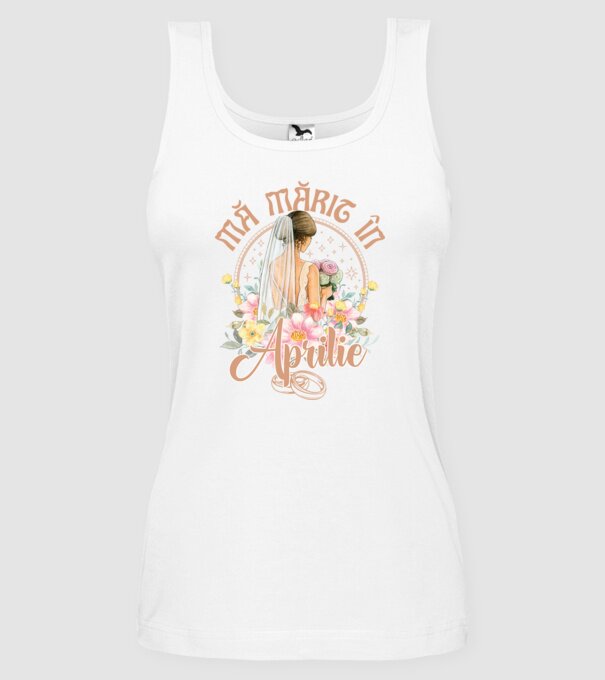 mă mărit - în aprilie model alb pe tricou