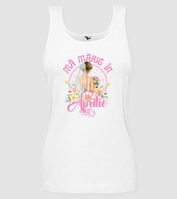 mă mărit - în aprilie model alb pe tricou