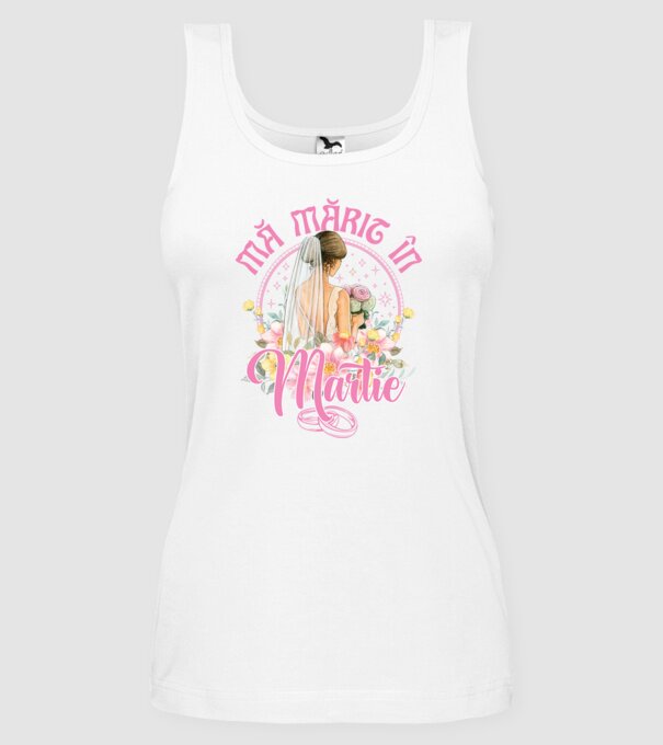 mă mărit - în martie model alb pe tricou