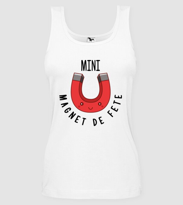 Mini magnet de fete model alb pe tricou