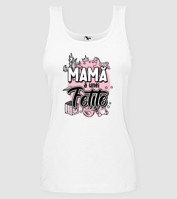 Mamă a unei fetițe model alb pe tricou