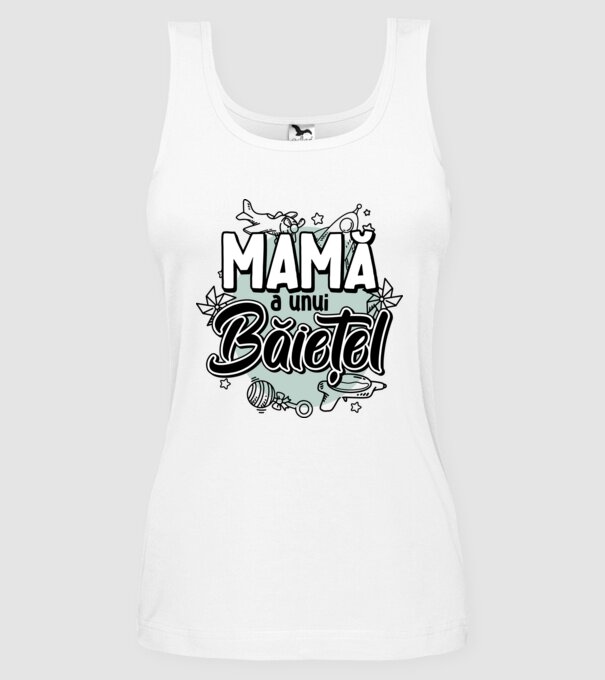 Mamă a unui băiețel model alb pe tricou