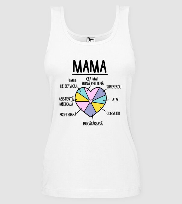 Mama cea mai bună prietenă, supererou model alb pe tricou
