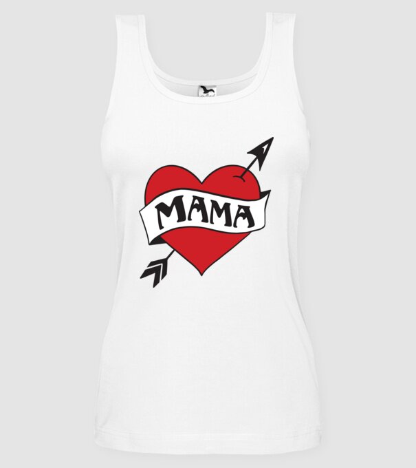 mama model alb pe tricou