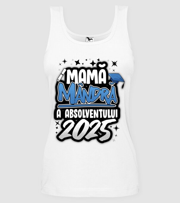 Mamă Mândră a absolventului model alb pe tricou