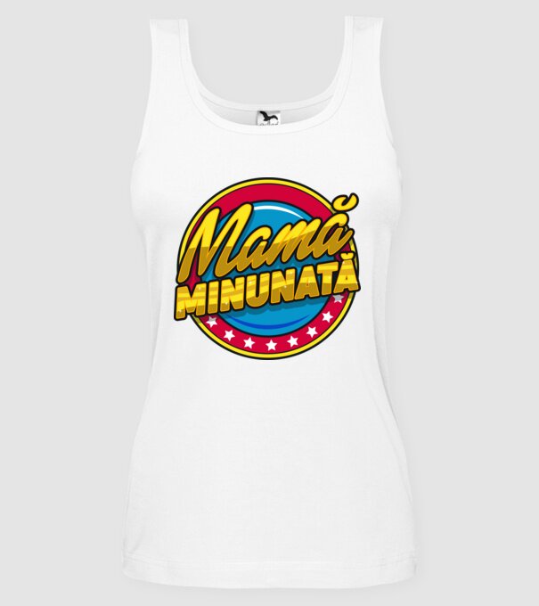 mamă minunată model alb pe tricou