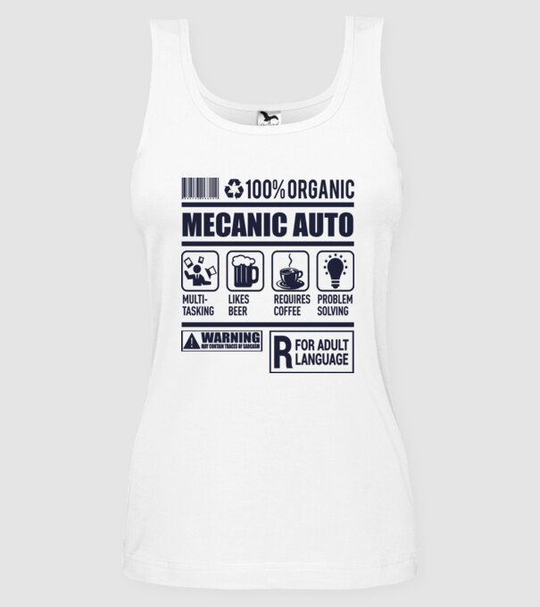 MECANIC AUTO model alb pe tricou