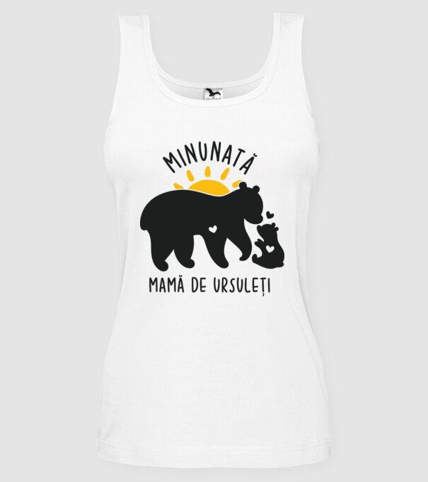 Minunată mamă de ursuleți model alb pe tricou
