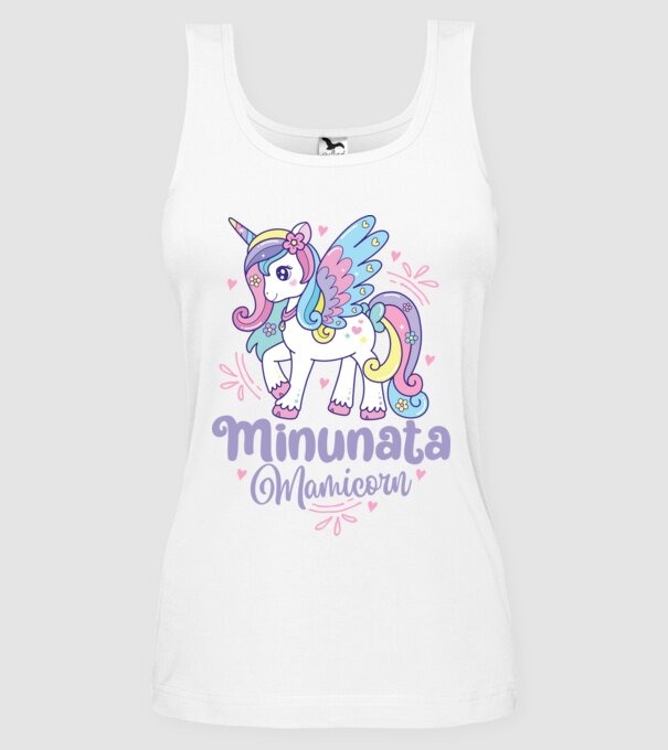 Minunata Mamicorn model alb pe tricou