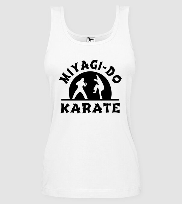 Miyagi-do karate black model alb pe tricou