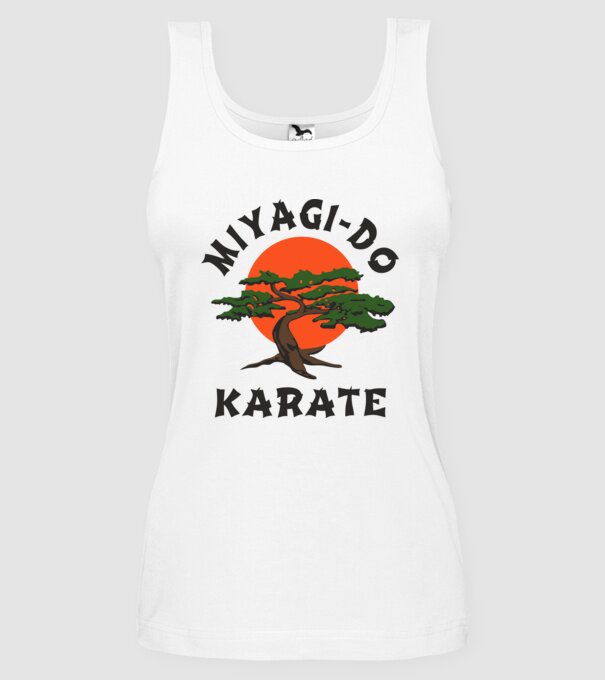 Miyagi-do karate cobra kai model alb pe tricou