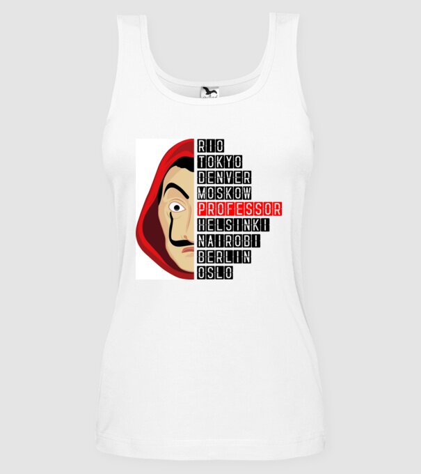 money heist cities model alb pe tricou