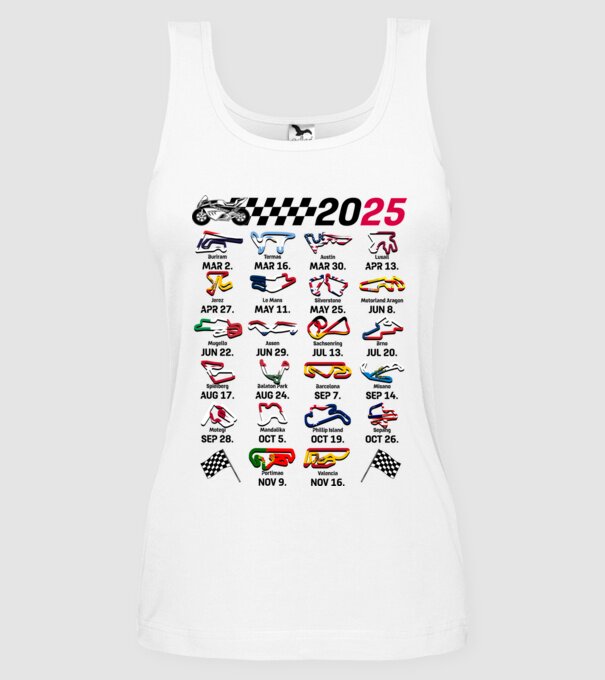 MOTOGP 25 CALENDAR alb model alb pe tricou
