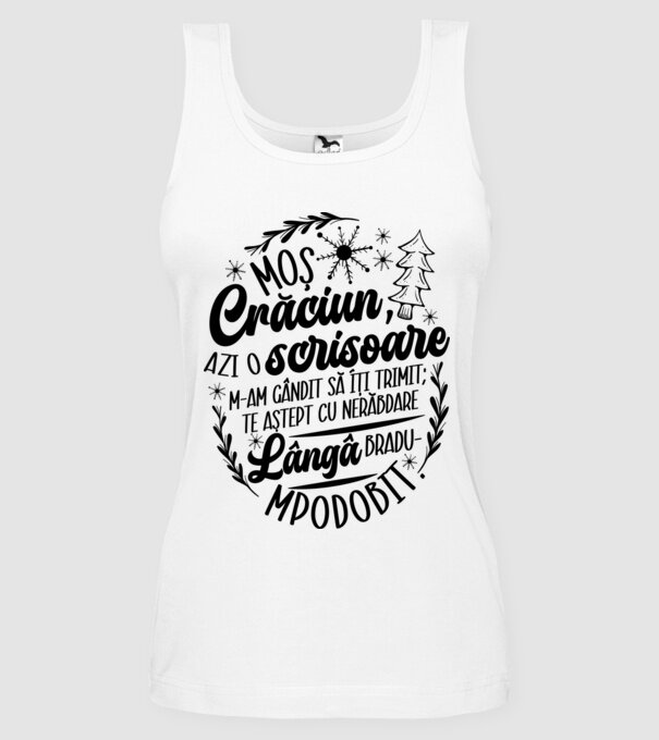Moş Crăciun model alb pe tricou
