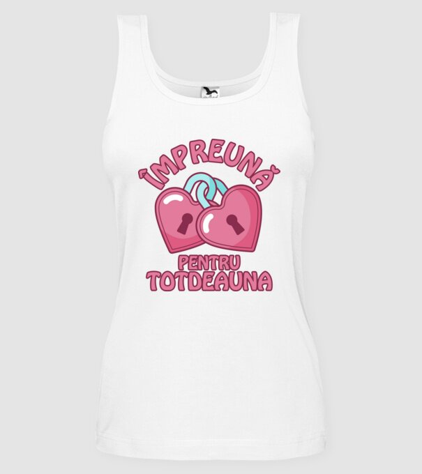 mpreună pentru totdeauna model alb pe tricou