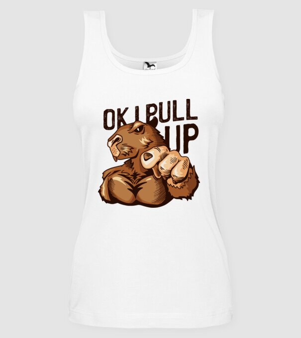 Muscular Capybara - capibară model alb pe tricou