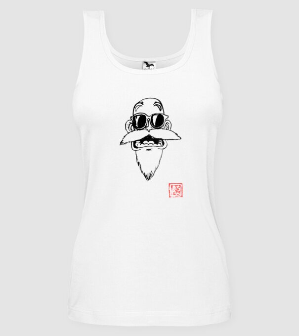 muten roshi art model alb pe tricou