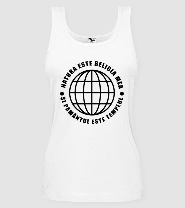 Natura este religia mea model alb pe tricou