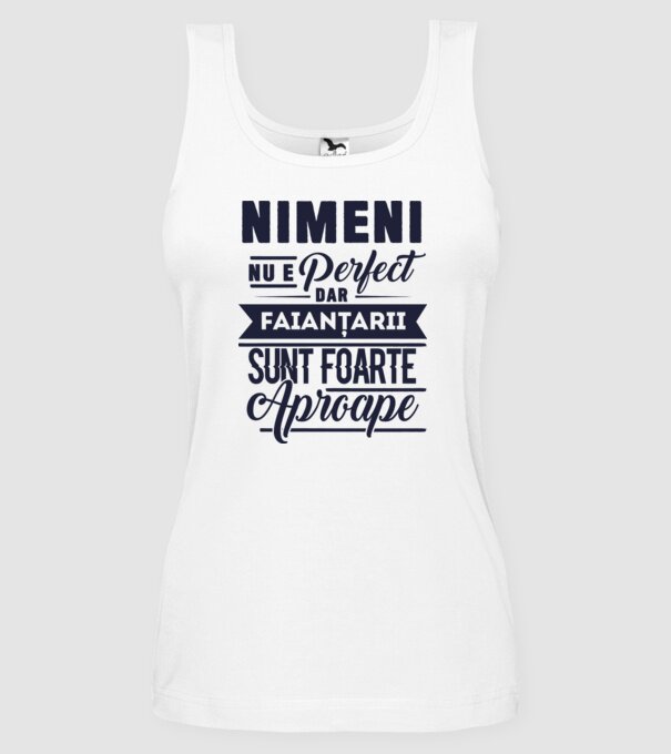 Nimeni nu e perfect, dar faianțarii sunt foarte aproape model alb pe tricou