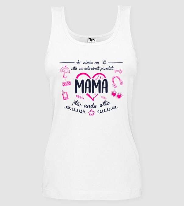 nimic nu este cu adevărat pierdut, mama știe unde este model alb pe tricou