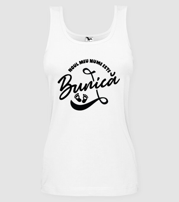 Noul meu nume este Bunică model alb pe tricou